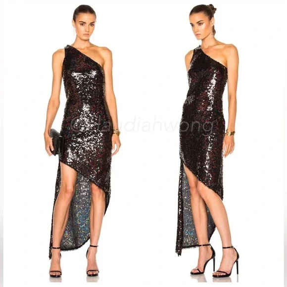 ASO Taylor Swift HANEY Blanca Sequin Embellished Dress in Opalescent Brown - Picture 15 of 17